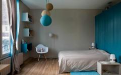 chambre enfants beige turquoise
