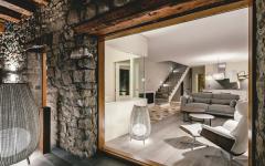séjour moderne maison rénovée rustique