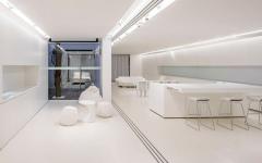 intérieur futuriste design minimaliste appartement citadin