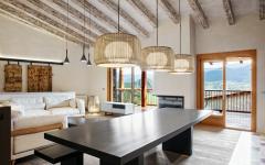 séjour moderne design rustique