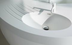évier cuisine futuriste blanc