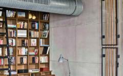 bibliothèque retro industrielle logement