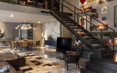 séjour escalier mezzanine design luxe