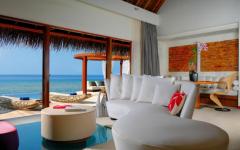 intérieur villa luxueuse île Maldives