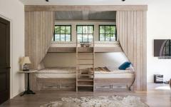 lits superposés en bois massif maison de campagne