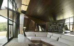 séjour au canapé encastré maison contemporaine