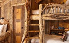 chambre lits superposés bois rustique