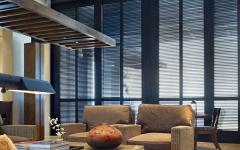 Un ameublement et une déco exotique avec le mobilier en rotin et les lignes droites ameublement design moderne contemporain villa