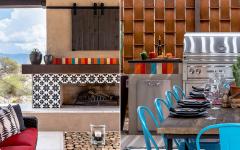 Les rappels de couleurs et de dalles que l’on retrouve dans la décoration de la piscine hors sol décoration extérieure influences hacienda mexico