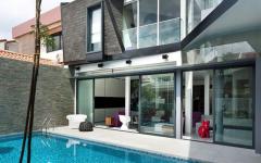 piscine extérieure outdoor maison moderne