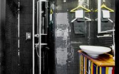 Salle de bains de l’appartement moderne de ville en noir salle de bains design original noir