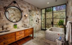 salle de bain rustique douche extérieure