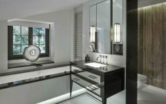 salle de bain design noir et blanc élégant
