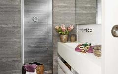 salle de bains design gris