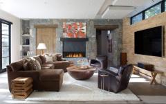 salon tv chalet familial rustique de montagne maison secondaire