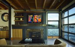 séjour originale maison flottante amarrée dans le lac
