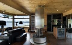 Séjour moderne maison en bois sur la côté