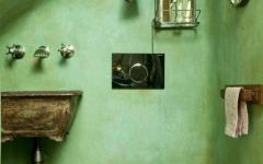 toilettes déco murs en vert