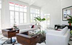 ameublement luxe élégant canapé blanc villa à louer rio de janeiro