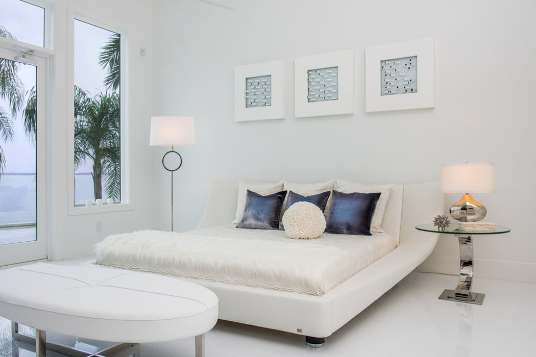 chambre design déco en blanc