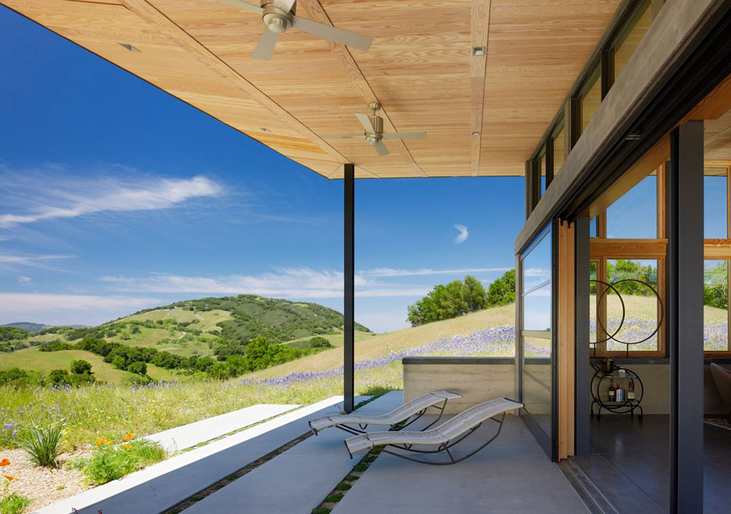 extérieur terrasse couverte demeure passive en bois