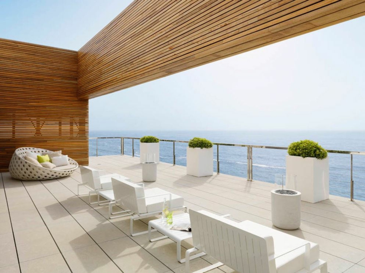 Magnifique vue sur la mer à partir de la terrasse de cette villa de vacances villa de luxe sur la côte vacances