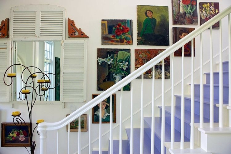 intérieur escalier rustique maison de vacances californie