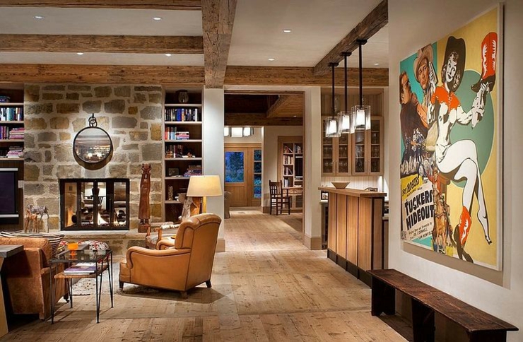 intérieur classe maison rustique résidence secondaire à la montagne