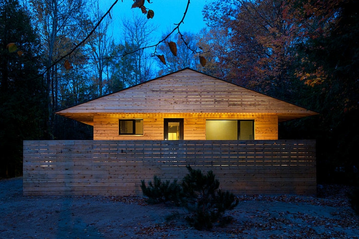 Façade entièrement en bois éco maison en bois écologique verte ontario