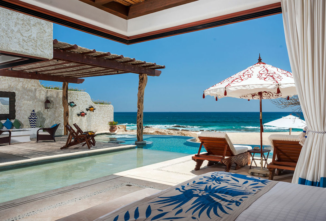vue depuis le lit de cette villa de luxe